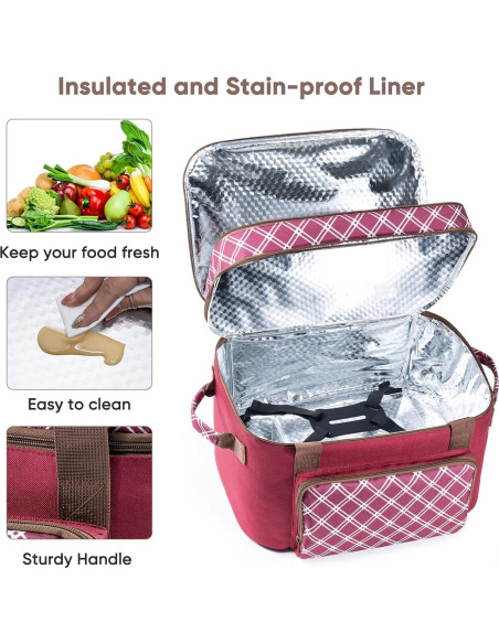 Bolsa de Transporte para Olla de Cocción Lenta BAGSPRITE 6-8 Qt