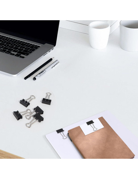 Clips de Carpeta Pequeños Ufmarine 240 Pcs 19 mm Negro