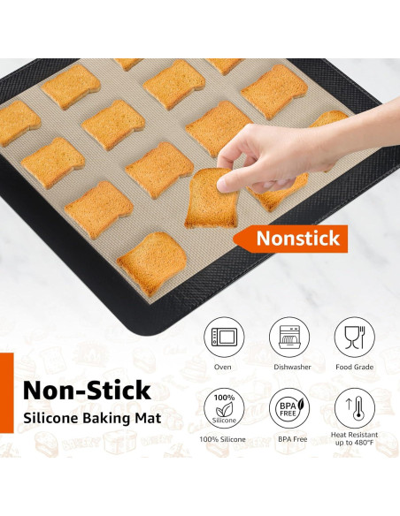 2 Tapetes de Silicona para Hornear 30x30 cm Sun3drucker