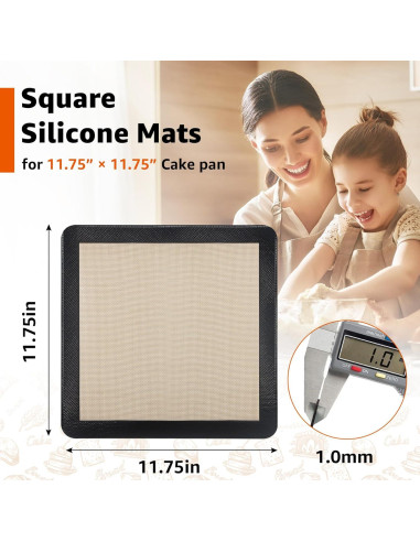 2 Tapetes de Silicona para Hornear 30x30 cm Sun3drucker