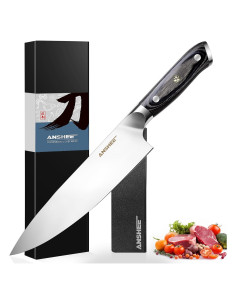 Cuchillo de Chef ANSHEE 20.32 cm Acero Inoxidable Mango Madera