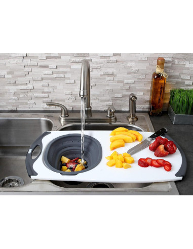 Tabla de Cortar y Escurridor Dexas 57x30 cm Silicona