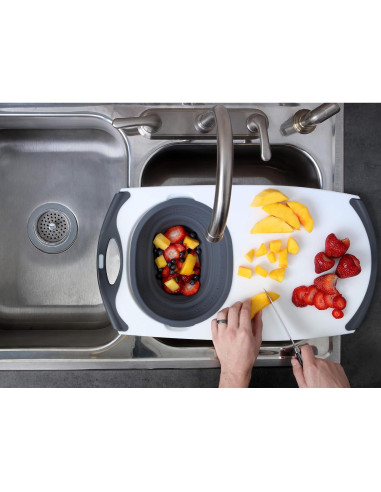 Tabla de Cortar y Escurridor Dexas 57x30 cm Silicona