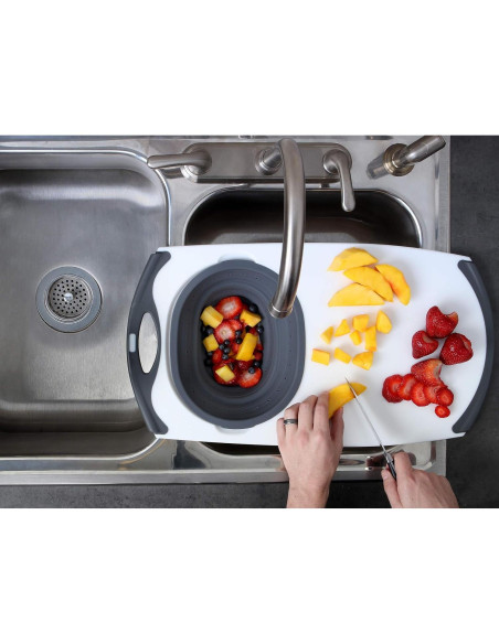 Tabla de Cortar y Escurridor Dexas 57x30 cm Silicona