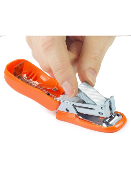 Grapadora Mini Rapesco 1410 Naranja 12 Hojas 1000 Grapas