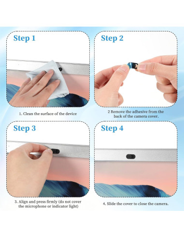 50 Deslizadores de Cubierta de Webcam QfwdfcTrenz Negros