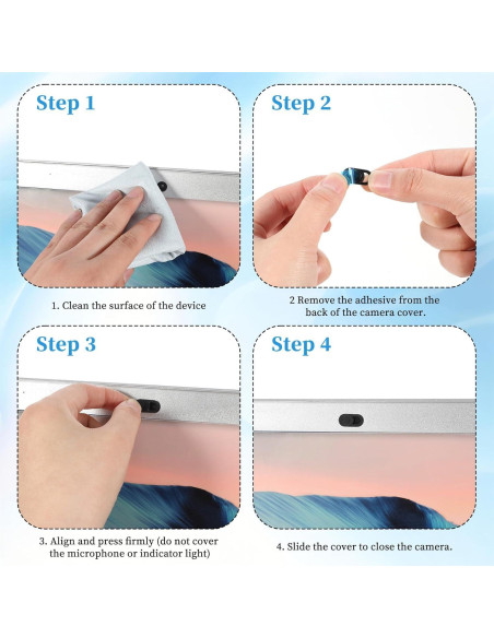 50 Deslizadores de Cubierta de Webcam QfwdfcTrenz Negros