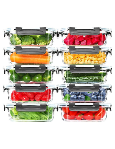 Contenedores de Vidrio Herméticos Skroam 10 Piezas 640ml Contenedores de Vidrio Herméticos Skroam 10 Piezas 640ml