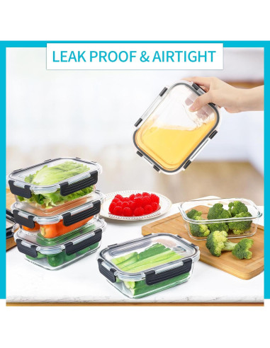 Contenedores de Vidrio Herméticos Skroam 10 Piezas 640ml