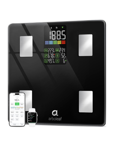 Báscula Inteligente Arboleaf CS20W con 14 Métricas, Pantalla LED