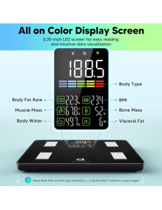 Báscula Inteligente Arboleaf CS20W con 14 Métricas, Pantalla LED 2