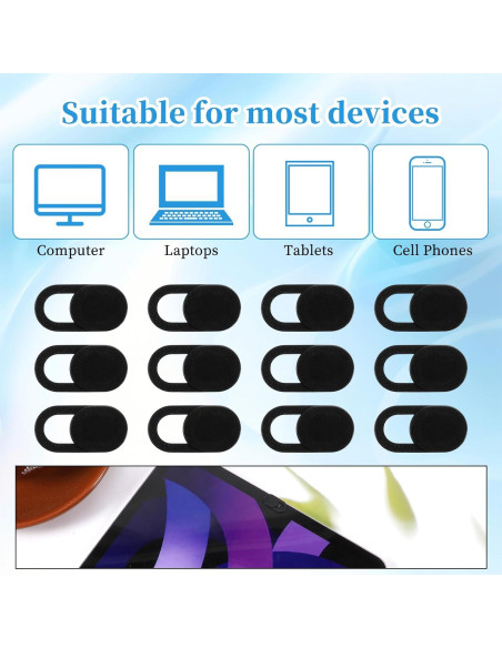 50 Deslizadores de Cubierta de Webcam QfwdfcTrenz Negros