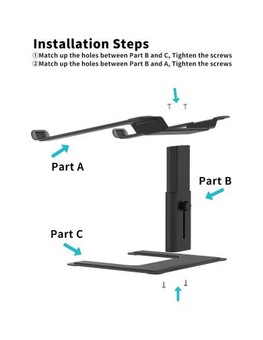 Soporte para Laptop ALASHI Ajustable Ergonómico Negro 10-17.3"