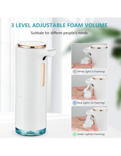 Dispensador Automático de Jabón Espumoso Modundry 300ml Blanco 2