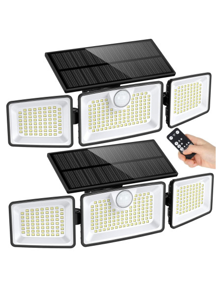 Luces Solares Exteriores Daphino 2500LM 3 Cabezas IP67