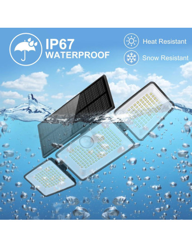 Luces Solares Exteriores Daphino 2500LM 3 Cabezas IP67