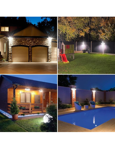 Luces Solares Exteriores Daphino 2500LM 3 Cabezas IP67