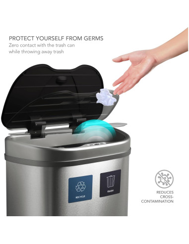 Papelera con Sensor Ninestars DZT-70-R3 70L Acero Inoxidable