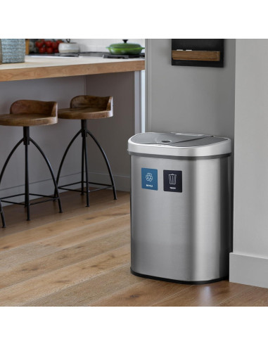 Papelera con Sensor Ninestars DZT-70-R3 70L Acero Inoxidable