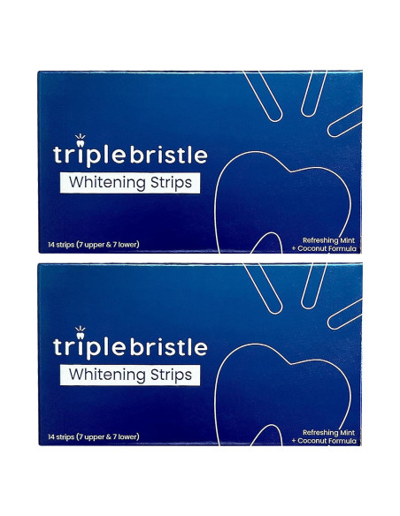 Tiras Blanqueadoras Triple Bristle - 14 Tiras, Sin Sensibilidad