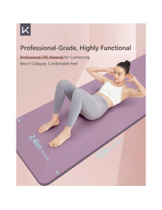 Mata de Yoga Antideslizante KEEP 183x61cm TPE 7mm Rosa 2