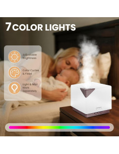 Difusor de Aceite Esencial URPOWER 700ml con Luz LED y Temporizador 2