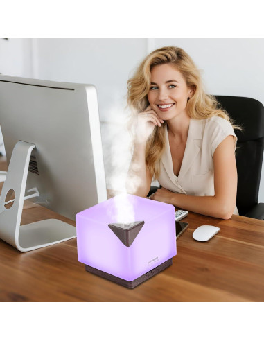 Difusor de Aceite Esencial URPOWER 700ml con Luz LED y Temporizador