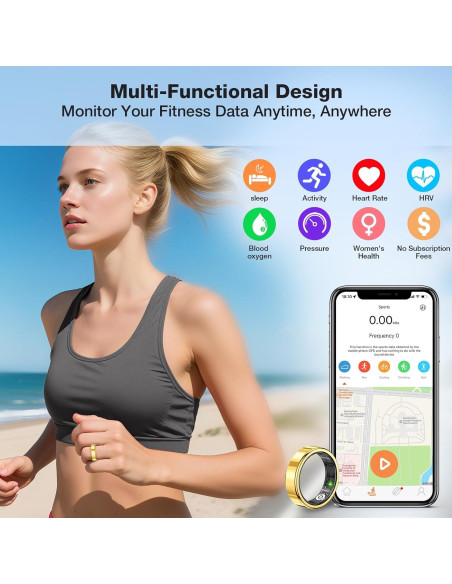 Anillo Inteligente de Salud Oro 11 - Monitoreo Fitness y Sueño