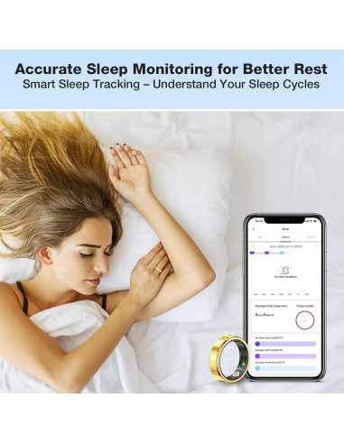 Anillo Inteligente de Salud Oro 11 - Monitoreo Fitness y Sueño