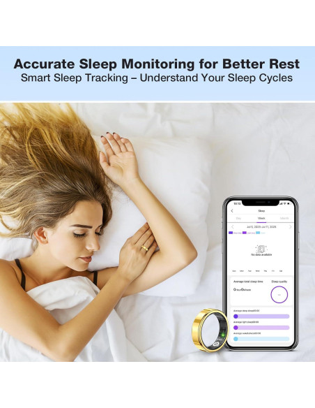 Anillo Inteligente de Salud Oro 11 - Monitoreo Fitness y Sueño