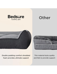 Cama ortopédica para perros Bedsure 89x64 cm gris impermeable 2