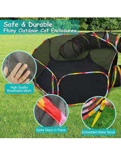 Parque de Juego para Gatos Fhiny 2-en-1 con Túnel 120x45 cm 2