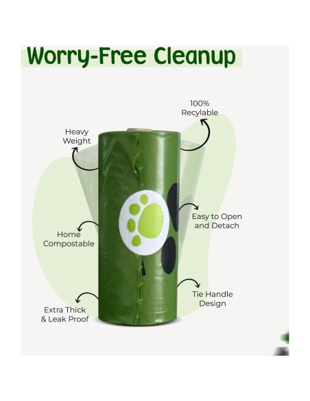 Bolsas de Poop Compostables PAWLINE - 270 Unidades Resistentes
