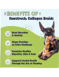 Trenzas de Colágeno de Res Pawstruck - 5 Unidades 12.7-17.8 cm 2