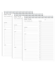 Planificador Diario 24 Horas KAICN - 3 Pcs, 16.5x24.9 cm