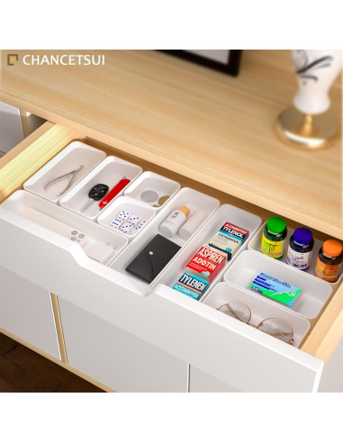 Set de 6 Organizadores de Cajón Plástico CHANCETSUI Blanco