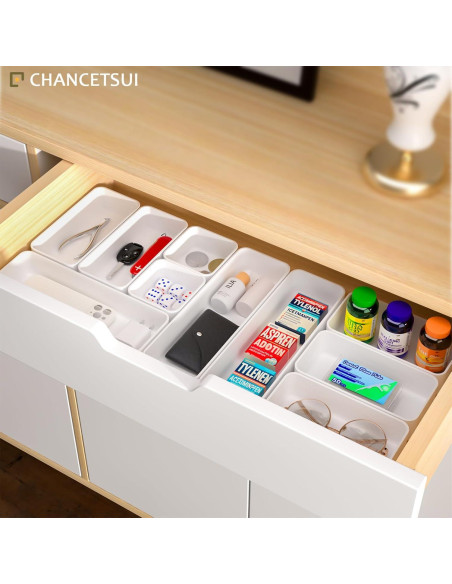 Set de 6 Organizadores de Cajón Plástico CHANCETSUI Blanco Set de 6 Organizadores de Cajón Plástico CHANCETSUI Blanco
