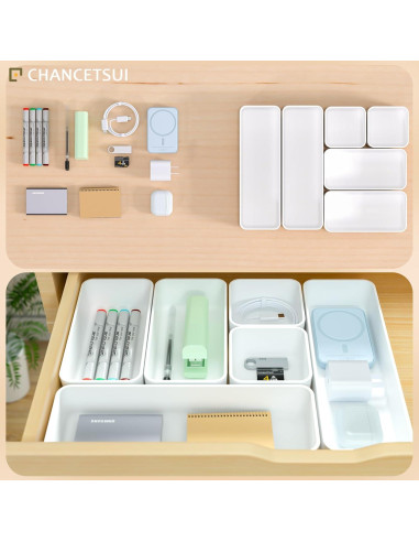 Set de 6 Organizadores de Cajón Plástico CHANCETSUI Blanco
