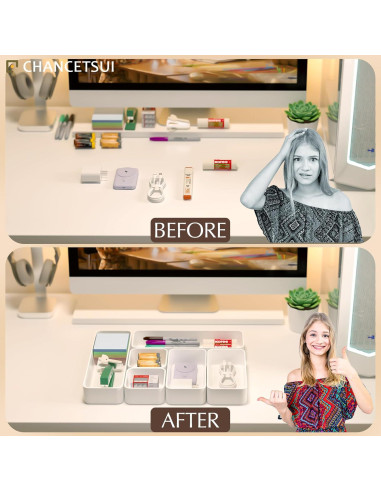 Set de 6 Organizadores de Cajón Plástico CHANCETSUI Blanco