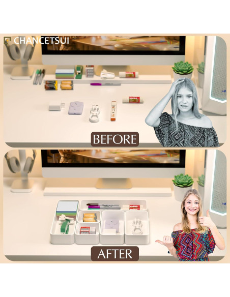 Set de 6 Organizadores de Cajón Plástico CHANCETSUI Blanco Set de 6 Organizadores de Cajón Plástico CHANCETSUI Blanco