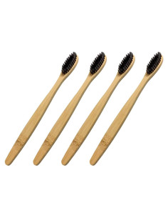 Set 4 Cepillos de Dientes de Bambú Barebu - Ecológicos y Biodegradables