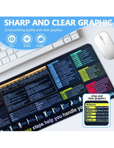 Pad de Escritorio XL Hengulus con Trucos de Excel y Atajos