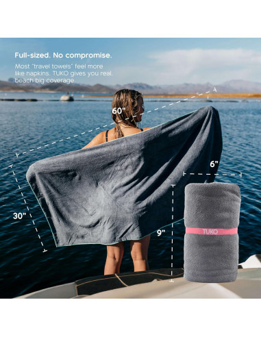 Set de 2 Toallas de Playa Microfibra MISSION 152x76 cm