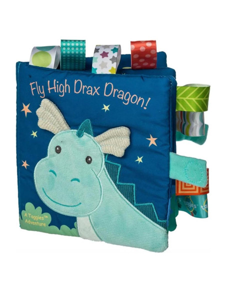 Libro de Tela Suave Taggies Dragón Drax 15x15 cm con Sonajero