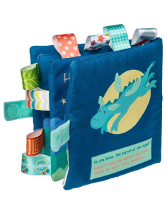 Libro de Tela Suave Taggies Dragón Drax 15x15 cm con Sonajero 2