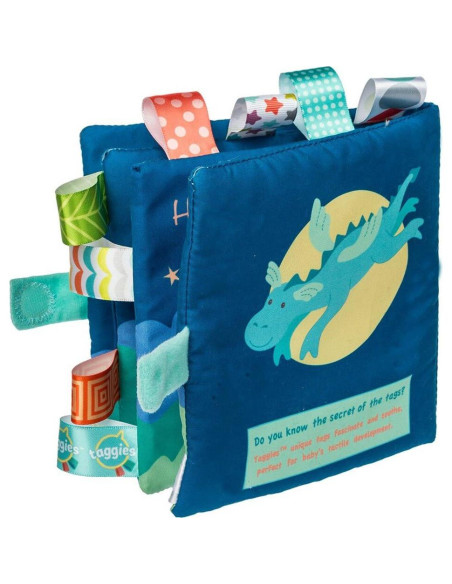 Libro de Tela Suave Taggies Dragón Drax 15x15 cm con Sonajero