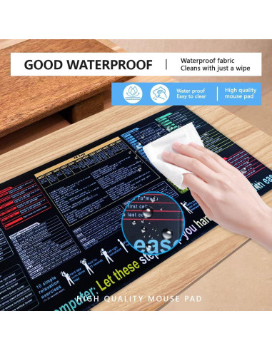 Pad de Escritorio XL Hengulus con Trucos de Excel y Atajos