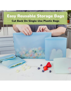 Bolsas de Silicona Reutilizables WeeSprout - 3 Unidades Snack, Sándwich y Cuarto 2