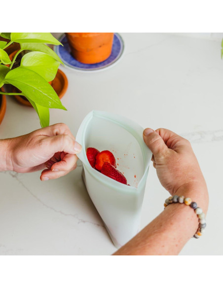 Bolsas de Silicona Reutilizables WeeSprout - 3 Unidades Snack, Sándwich y Cuarto