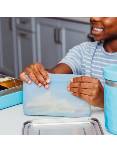 Bolsas de Silicona Reutilizables WeeSprout - 3 Unidades Snack, Sándwich y Cuarto